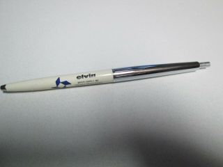 Vintage Sheaffer Chrome & White Ballpoint Pen Advertising Elvin Safety Supply