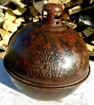 Vintage The Toledo Torch Pressed Steel Co.  Safety Road Hazard Flare Smuge Pot