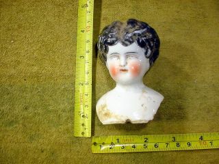 Excavated Vintage Victorian Faded Painted Doll Head Age 1860 Hertwig Art 13427