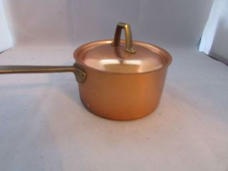 Vintage Paul Revere Copper Small Size Sauce Pan With Brass Handle Light Use