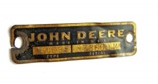 Authentic Barn Fresh Vintage Old John Deere Brass Advertising Sign Tag