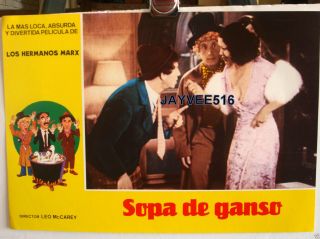 Duck Soup Orig Vintage Spanish Color Lobby Card Marx Brothers Chico Harpo Sexy