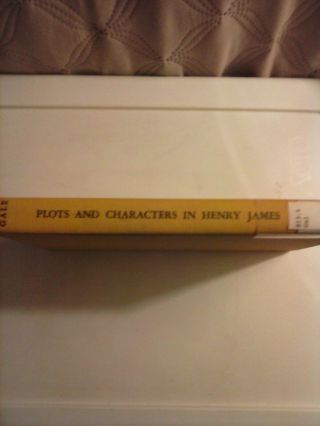 Plots And Characters In Henry James By Robert L.  Gale 1965 Hardcover Good Cond.