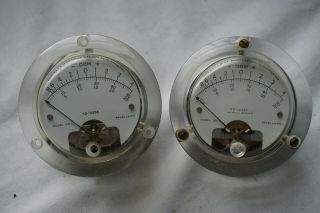 (2) Western Electric Vintage Db Meter Gauge Clear Ks - 14486 Triplett Model 32 - L