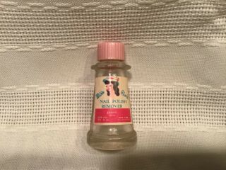 Vintage Miss Pixie Nail Polish Remover Glass Bottle