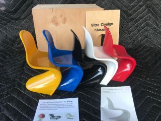 Vitra Design Museum Miniatures Set Of 5 Verner Panton Chairs