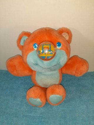 1987 Vintage Playskool Nosy Bear Orange Rumpus Basketball Plush Stuffed Animal
