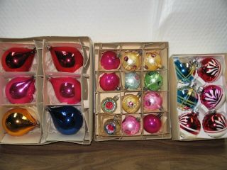 Vintage Christmas Ornaments Balls (24) From East Germany (gdr) And Poland