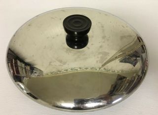Vintage Stainless Steel Revere Ware Large Lid 4 Copper Bottom Pot With Knob 9”