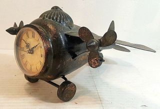 Vintage Imax Lindbergh Steel Airplane Clock 12708 - 2