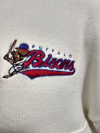 Authentic Buffalo Bisons Baseball White Men ' s Sweatshirt j2 2