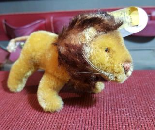 Vintage Steiff Leo The Lion Mohair Toy W Tags Mid Century Rare 0800/10