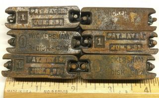 Six 1 Wickersham Quoins Letterpress Printing Vintage Old Industrial Tools