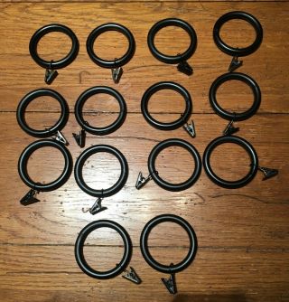 Pottery Barn Antique Bronze Finish 2 " Curtain Rings With Clips 14