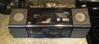 Vintage Toshiba RT - SX96 Boombox Ghettoblaster CD Cassette Player AM FM Stereo 3
