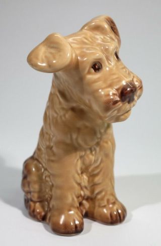 Vintage 5 " Sylvac Glazed Pottery Seated Terrier Dog.