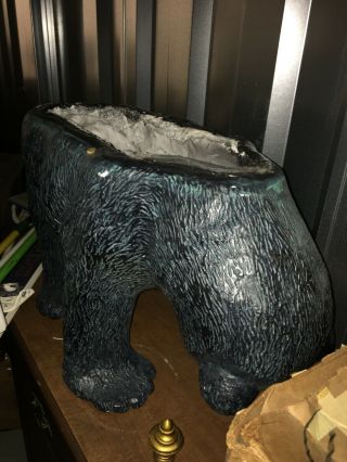 Vintage Black Bear Coffee Table With Glass Top