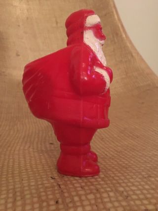 Irwin Vintage 1950s Hard Plastic Santa Candy Container Ornament - 4.  5”