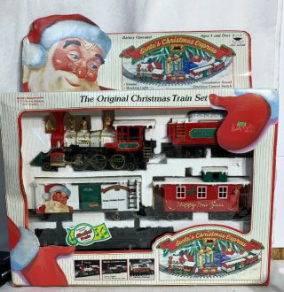 Vintage 1990 Bright Santa’s Christmas Express Train Set No.  187 Set Musical