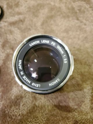 Vintage Canon Fd 135mm 1:3.  5 Telephoto Lens W/ Filter Made In Japan