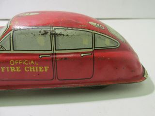 Vintage Marx Official Fire Chief Tin Metal Wind Up Car t3707 3