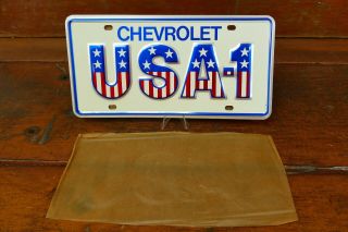 Vintage Old Stock Chevrolet - " Booster” License Plate Embossed Usa - 1 Nos