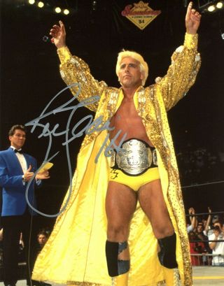Wwe Nature Boy Ric Flair Hand Signed Autographed 8x10 Photo With Wooo 13