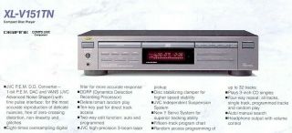 Vintage 1992 Jvc Xl - V151 Cd Compact Disc Player