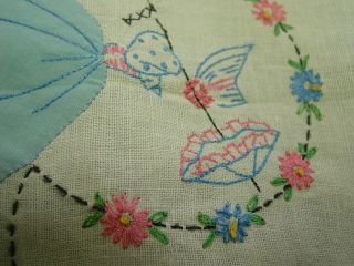 Vtg Southern Belle Crocheted Embroidered Dresser Scarf Table Runner Chic Shabby 3