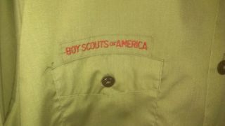 Vintage BSA Boy Scout Uniform Shirt Men ' s Large - MADE IN USA 3