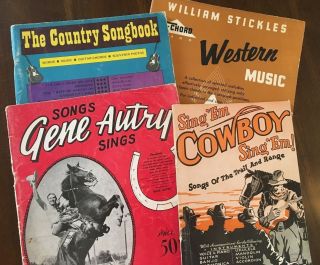 Cowboy,  Country,  Western And Gene Autry Songbooks: Four (4) Vintage Songbooks