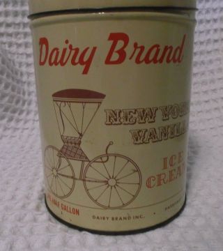 Vintage Dairy Brand Half Gallon York Vanilla Ice Cream Tin Container Rare
