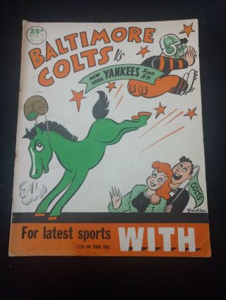 Old Vtg September 5th,  1948 Baltimore Colts Vs.  York Yankees Program Book