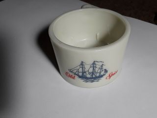 Vintage Old Spice Glass Wet Shaving Soap Mug Ship Brush Cup Shulton Razor Lather