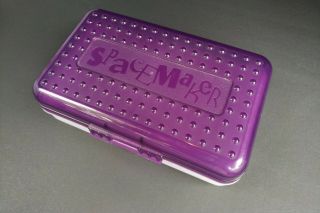 Vintage 90s Spacemaker Pencil Box In Purple And Clear,  Retro Pencil Case
