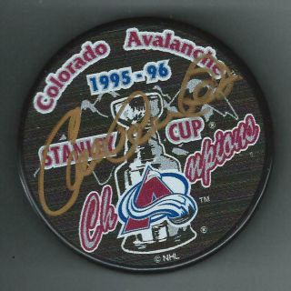 Claude Lemieux Signed Colorado Avalanche 1996 Stanley Cup Champions Puck