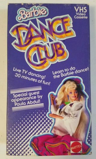 Vintage Barbie Dance Club Video (vhs,  1989) Paula Abdul Little Girls Mattel Doll