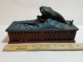 Cast Iron " Jonah And The Whale " Mechanical Bank Antique Americana Toy