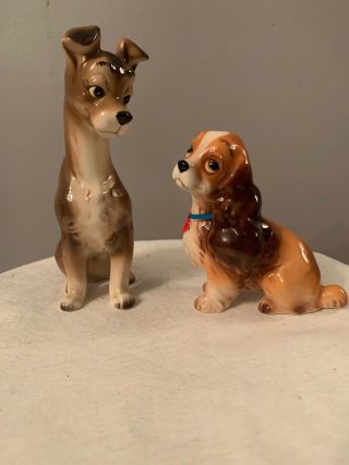 Vintage Disney Lady And The Tramp Ceramic Figurines Made In Japan