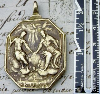 LAST ANTIQUE 7 ARCHANGELS & CATHOLIC HOLY TRINITY FATHER SON HOLY SPIRIT MEDAL 2