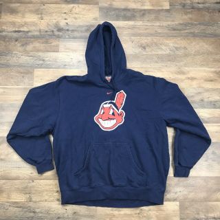 Cleveland Indians Vintage Nike Sweatshirt Hoodie Size Xl Chief Wahoo Logo 90s