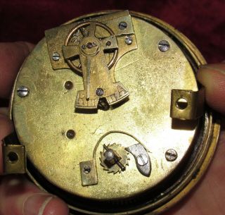 Very Small French 8 Day Platform Clock Movement & Enamel Dial 3