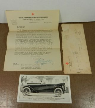 Vintage 1921 Fox Motor Car Co Advertising Rppc Postcard Letterhead Phila Pa Wow
