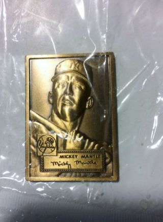 Vintage TOPPS Mickey Mantle NY Yankees 1 Ounce Bronze Baseball Card 2