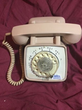 Vintage Beige Rotary Dial Gte Phone Desk Automatic Electric Usa 1970 