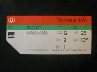 Vintage 1976 Montreal Summer Olympic Games Ticket Stub 7/25 Aviron Rowing