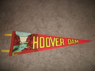 Vintage Hoover Dam Nevada Arizona Souvenir Pennant 25 "