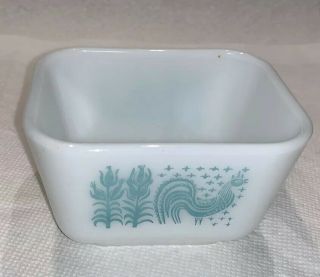 Vintage Pyrex Small Refrigerator Dish Amish Butterprint Rooster Corn 1.  5 Cup