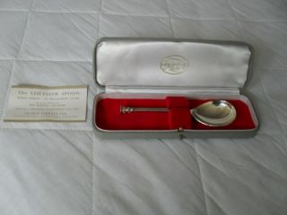 Boxed Vintage Solid Silver " The Leicester Spoon " Hallmarked London 1970