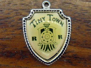 Vintage Sterling Silver Tiny Town Railroad Colorado Travel Shield Charm E18